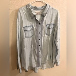 Knox Rose size XXL faded denim like button down shirt